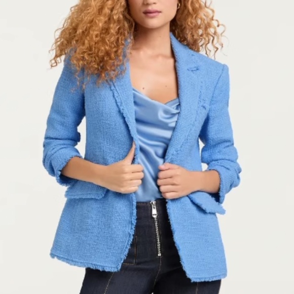 NWT Cinq à Sept Khloe Boucle Blazer - French Blue - Picture 4 of 7
